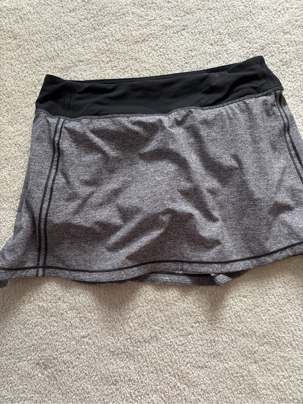lululemon athletica Heather Gray Skort with Black Waistband *long